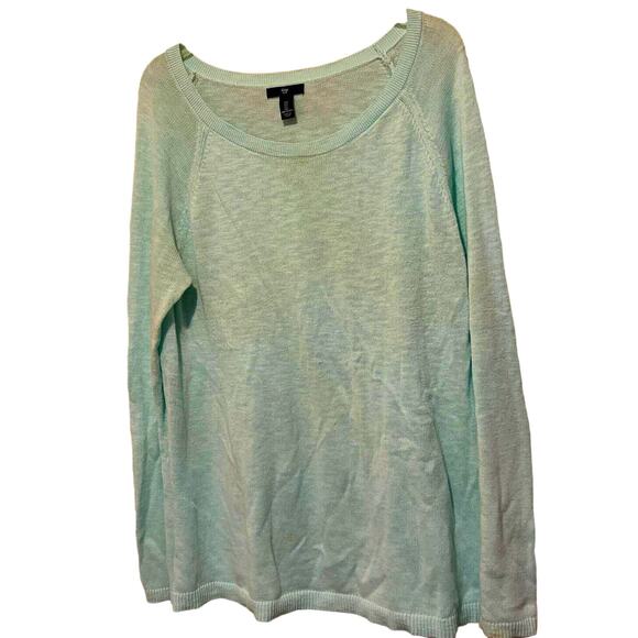 Gap Sweater Women's Large Mint Green Summer Lightweight Raglan sleeve Cotton - Picture 1 of 8